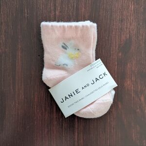 Janie and Jack Light Pink Bunny & Rose Socks - Two Pack